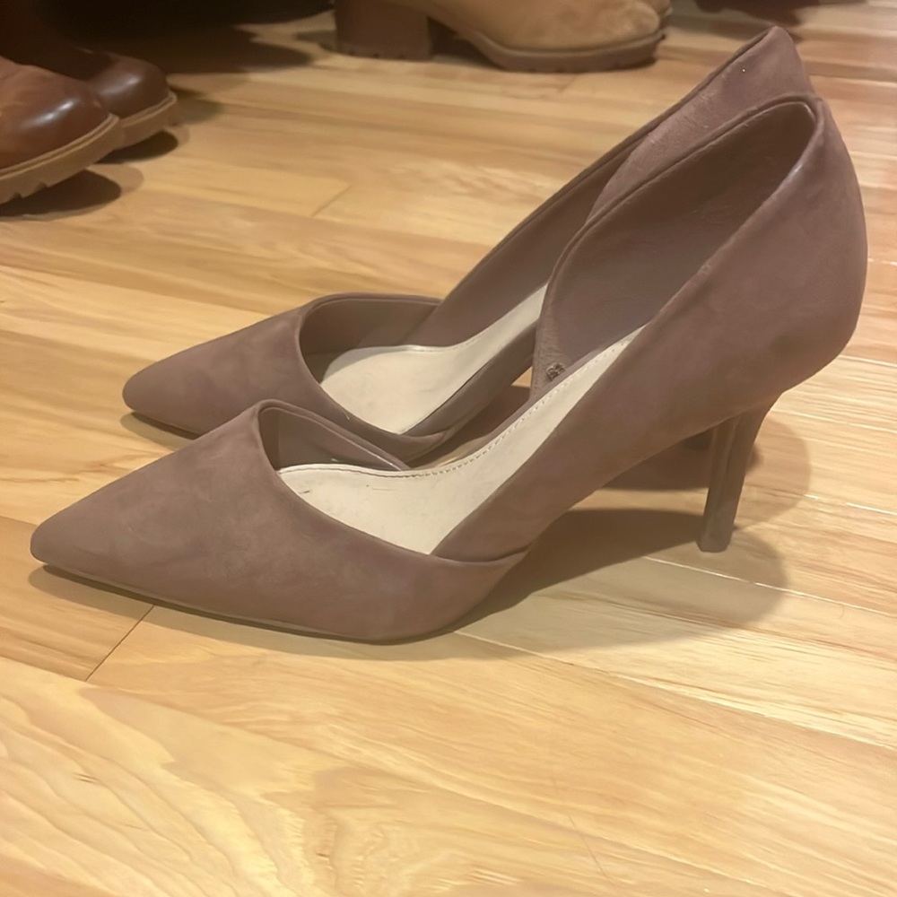 Suede mauve color D’orsey pumps . Worn once .  Greta used condition